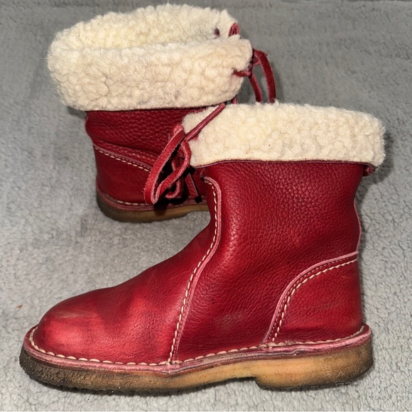 Duckfeet Size 36 ARHUS Leather Boots (Shearling Lined Crepe Soles) - Granate Red - Picture 4 of 8